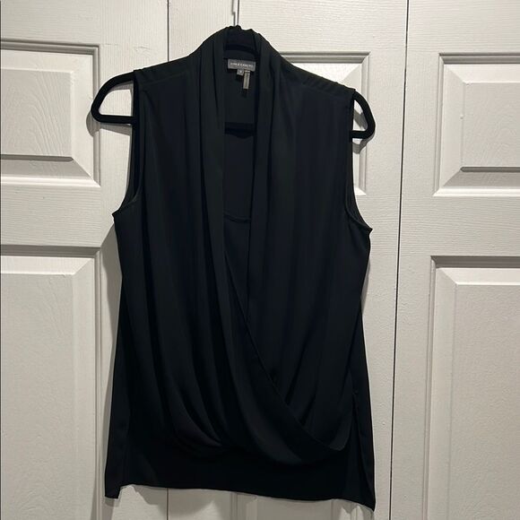 Vince Camuto Black Sleeveless Drape Top, Size Medium - Picture 1 of 9
